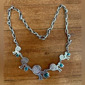 Sterling Silver and Turquoise Animal Necklace Design by Mary Ann Sherman